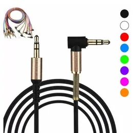 Универсальная 90 градусов 3.5 мм Вспомогательные аудио кабели тонкий и мягкий кабель AUX для динамиков для iPhone Наушники MP3 4 PC Home Car StereoS