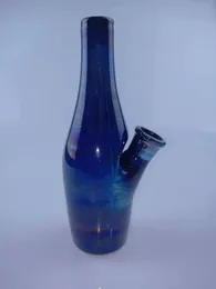 Schwarz geräucherte Silberflaschen-Rauchpfeife, Wasserpfeife aus Carta-Glas, 14-mm-Verbindung. Willkommen auf Bestellung