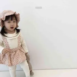 Babyflickor Söt blommiga täcker med lock Koreansk stil Spädbarn Barn Ren Bomull Bodysuits 0-2Y 210508