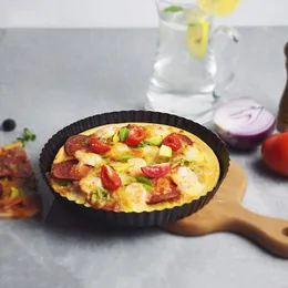 Rund kolstål Non-Stick Pizza Bakformar Pan Tårta Pajformar Avtagbar lös botten Kraftig 9 tums tårtform Bakform Dessert Mors Dag Present ZL0628