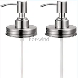 Stainless Steel Mason Jars Lid Leak Proof Soap Dispenser No Transparent Bottle Press Pump Head Wholesale WHT0228