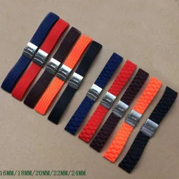 Watch Bands High Quality Rubber Strap Diving Silicone Watchbands 16mm 18mm 20mm 22mm 24mm Waterproof Men Women Bracelet