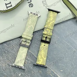 Modedesigner-Uhrenarmbänder 38 mm 40 mm 41 mm 42 mm 44 mm 45 mm für Smartwatches der Serien 1 2 3 4 5 6 Hochwertige Ledermusterbänder Deluxe-Armband-Uhrenarmbänder