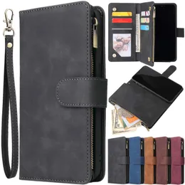 Multi-Card-Slots Hüllen für iPhone 12 11 Pro Max Wallet Case Luxus Reißverschluss Flip Lederhülle für iPhone 6 6s 7 8 Plus X XS Max XR