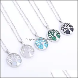 Pendant Necklaces & Pendants Jewelry Hollowing Out Tree Alloy Necklace Mens Women Plated Sier Fashion Chain Circar Box 4Yy J2 Drop Delivery