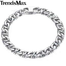 Trendsmax Biker Mens for Women Silver Color Marina Link Chain 316L Stainless Steel Bracelet HB19