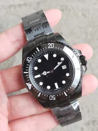 Yüksek Kaliteli Erkek İzle Derin 44 MM Seramik Çerçeve SEA-Dweller Otomatik Mekanik Hareket Erkekler Saatler Siyah Paslanmaz Çelik Adam Kol Saati Için Su Geçirmez