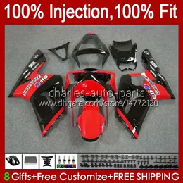 Injection Mold Kit For KAWASAKI NINJA ZX-636 ZX600 ZX 6R 6 R 600 CC 03-04 Body 8No.84 ZX 636 600CC ZX6R 03 04 ZX600C ZX636 ZX-6R 2003 2004 Fairing OEM Bodywork stock red blk