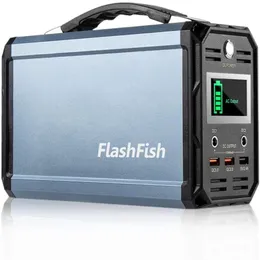 USA STOCk FlashFish 300W Solar Generator Battery 60000mAh Portable Power Station Camping Potable Battery Recharged, 110V USB Ports for CPAP a20