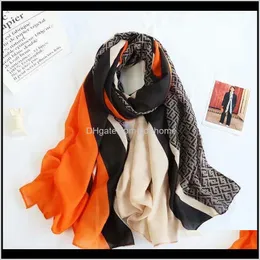 Avvolge Cappelli, Sciarpe Guanti Fashion Aessories Drop Delivery 2021 Luxury Women Brand Cotton Sciarpa Grandi scialli Hijab Foulard Echarpe Design P