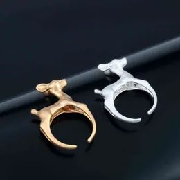 LUTAKU Cute 3d Bambee Animal Deer Pierścienie Dla Kobiet Dziewczyna Band Wedding Band Vintage Pierścień Kochanka Prezent Chic Biżuteria Hurtownie G1125