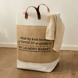 Large Linen Laundry Bag Home Storage Organization for Dirty Clothes Cloth Toys Sundries Building Blocks Bathroom Container