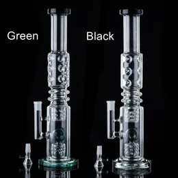 17 Inch Big Bong Thick Glass Hookahs Straight Tube Donut Perc Water Pipes N Holes Percolater Oil Rigs 14mm Joint With Bowl Dab Rig