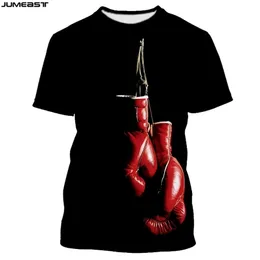 Jumeast Brand Män Kvinnor 3D Tryckt T-shirt Hängande Boxning Handskar Kortärmad Fashion T Shirt Sport Pullover Sommar Toppar Tees 210716