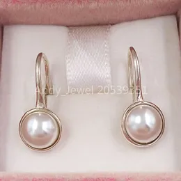 Andy Jewel Tualtic 925 Sterling Silver Studs Luminous Frocklets Drop Earrings White Crystal Pearl Fits 유럽 판도라 스타일 스터드 보석 290746wcp