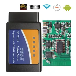 WiFi ELM327 V1.5 OBD2 سيارة شاشات شاشية تشخيص رقاقة PIC18F25K80 ELM-327 WI FI ميني ELM 327 V 1.5 OBD 2 II iOS أدوات التشخيص