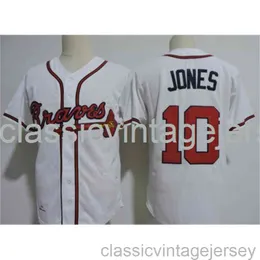 Stickerei Chipper Jones, berühmtes amerikanisches Baseball-Trikot, genähtes Herren-Damen-Jugend-Baseball-Trikot, Größe XS-6XL