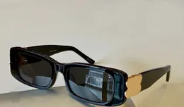 0096 Rectangle Sunglasses Black Gold Dark Gray Lenses Womens Sonnenbrille occhiali da sole Men Fashion Sun Shades with box