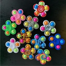 Fidget dekompression leksak push enkla dimple fidgets leksaker plus 5 sidor spela spel anti stress spinner färgglada