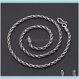 Ожерелья подвески ювелирные изделия S925 стерлинговые ретро -тайские мужчины и женщины -ожерелье Плетене для ротана персонализированные винтажные сети стилей DR