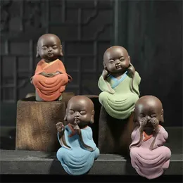 Purple sand tea spoil little monk Zen means set accessories home decorative art 210804