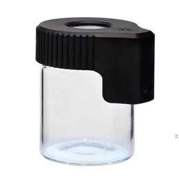 LED Powiększanie Strash Jar Magnagfy Wyświetlanie kontenerów Szklane pudełko Usb Akumulator Lekki Zapach DAP236