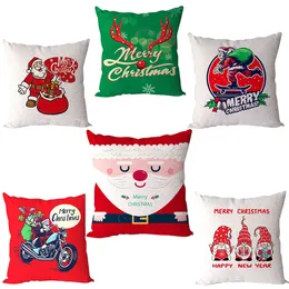 New Christmas cute cartoon santa claus linen pillow case Sofa Party Toys & Supplies