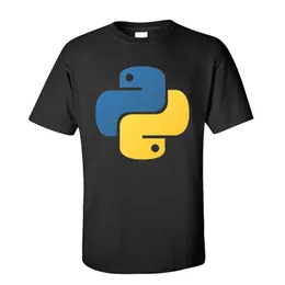 Koszula Python Tee Koszula Męskie Topony Fitness Topy Koszule Mężczyźni Tshirt Geek C ++ O Neck Lato / Jesień 100% Bawełna T Krótki Rękaw 210706