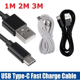 1M 2M 3M Snabb snabb laddning 2A Typ C USB C Micro USB -kabel för Samsung S20 Note10 S10 Moto LG One Plus