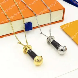 Mode män rostfritt stål halsband designers luxurys halsband unisex guld silver hantel hängsmycke smycken