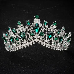 KMVEXO European Design Crystal Big Princess Królowa Korony Małżeństwo Bridal Wedding Akcesoria Do Włosów Biżuteria Bride Tiaras Opaski 220222