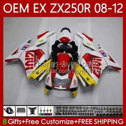 OEM Body для Kawasaki Ninja EX250 ZX250 R Ex ZX 250R Белый красный BLK ZX-250R 2008-2012 81NO.79 EX-250 ZX250R 2008 2009 2010 2011 2011 2012 EX250R 08 09 10 11 12 Обслуживание впрыска