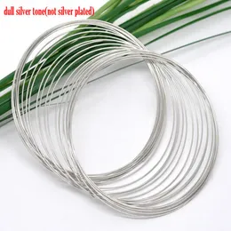 Doreenbeads Handmade Silver Color Memory Beading Wire for Bracelet Diy Women Making Jewelry Findings 65mm-70mm Dia.,200loops Q0719