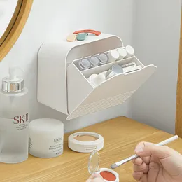 Väggmonterad toalettrullhållare Kosmetisk Box Badrum Tissue Storage Box Vattentät Pappershandduk Dispenser YFAX3223