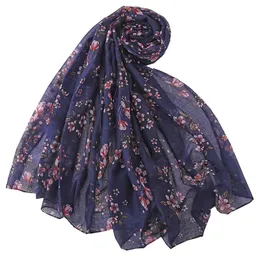 Kvinnor Vår Höst Scarf Fashion Balinese Scarves Sjalar Och Wraps Lady Foulard Blomma Hijab Stoles