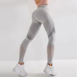 NORMOV Senza Soluzione di Continuità Delle Donne Leggings Fitness A Vita Alta Push Up Patchwork Scava Fuori Spandex Legging Casual Femme Leggings Feminina 211216