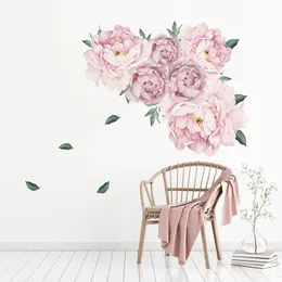 Wall Stickers Peony Rose Flowers Sticker Art Nursery Decals Kids Room Home Decor Gift PVC 40 *60cm High Quality