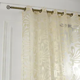 Curtain & Drapes 3 Colors Sheer Curtains Tulle Jacquard For Living Room Bedroom Panels Kitchen Custom Made Home Decoration