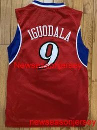 스티치 Andre Iguodala Red New New Embroidery Jersey Size Size XS-6XL 이름 모든 이름 번호 농구 유니폼