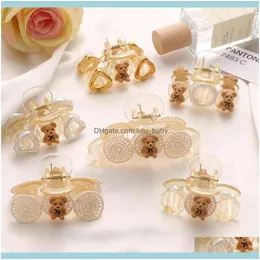 Headbands Jewelryvkme Trend For Women Ins Fashionable Clear Acrylic Little Bear Claws Oversize Hair Clips Jewelry Drop Delivery 2021 Yqyal