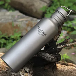 Tiartisan Titanium Sports Bottle with Titanium Lid Outdoor Camping Cycling Water Bottle 430ml/600ml/750ml Ta8370 211013