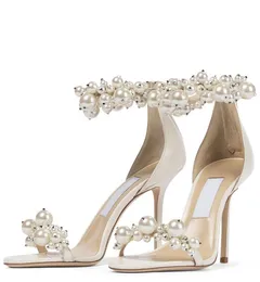 Party Wedding Sandal Maisel Sandals Kryształ Strass - ozdobiony Pearl Zdobione Glitter Zamszowe muły Esandals Kostki Paski Włochy Londyn