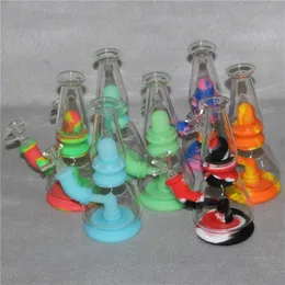 Assemble Hookahs Food Grade Silicone Water Pipes Shower Head Percolator Bongs With bowl 4mm Quartz Banger Glass Dab Rigs