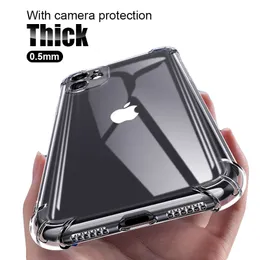 Thick Shockproof TPU Phone Case For iPhone 13 12 11 Pro Xs Max X Xr lens Protection Case on iPhone 6s 7 8 Plus Case on SE