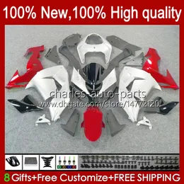 Motorcykel Fairings för Kawasaki Ninja ZX-10R ZX1000 ZX 10R 10 R 1000 CC 2006-2007 Bodywork 14No.30 ZX1000C ZX10R 06 07 ZX1000CC 1000cc 2006 2007 Bodys Kit Röd Silveryy