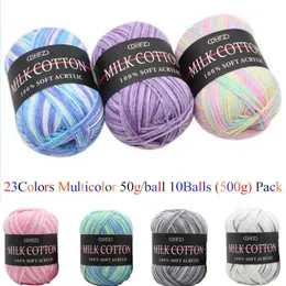 1 pc 10balls / saco de leite algodão 500g fio para tricô lã quente chunky fio mão fios de malha diy blanket camisola frete y211129