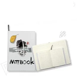 Sublimação Blanks Blanks A4 A5 A5 A6 White Journal Notebooks PU Couro Coberto de Transferência de Calor Impressão de térmica Nota de nota com o adesivo dos papéis internos