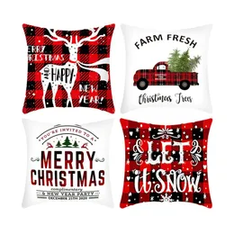 Caso de travesseiro Papai Noel Árvore de natal Boneco de neve Elk Pillowcase Colorido Pillwcover Home Sofá Decoração de Carro Fronhas Wll1098