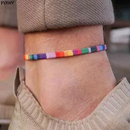 Hand-flätad LGBTQ Rainbow Armband Charms Braslet för samhälle Kärlek är gay Pride Armband Tillbehör