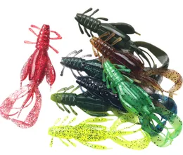 5pcs / väska räkorformad silikon mjuk bete 10cm 10,5 g crankbait fiske locka jig wobblers abborre artificiell galen flapper swingbaits